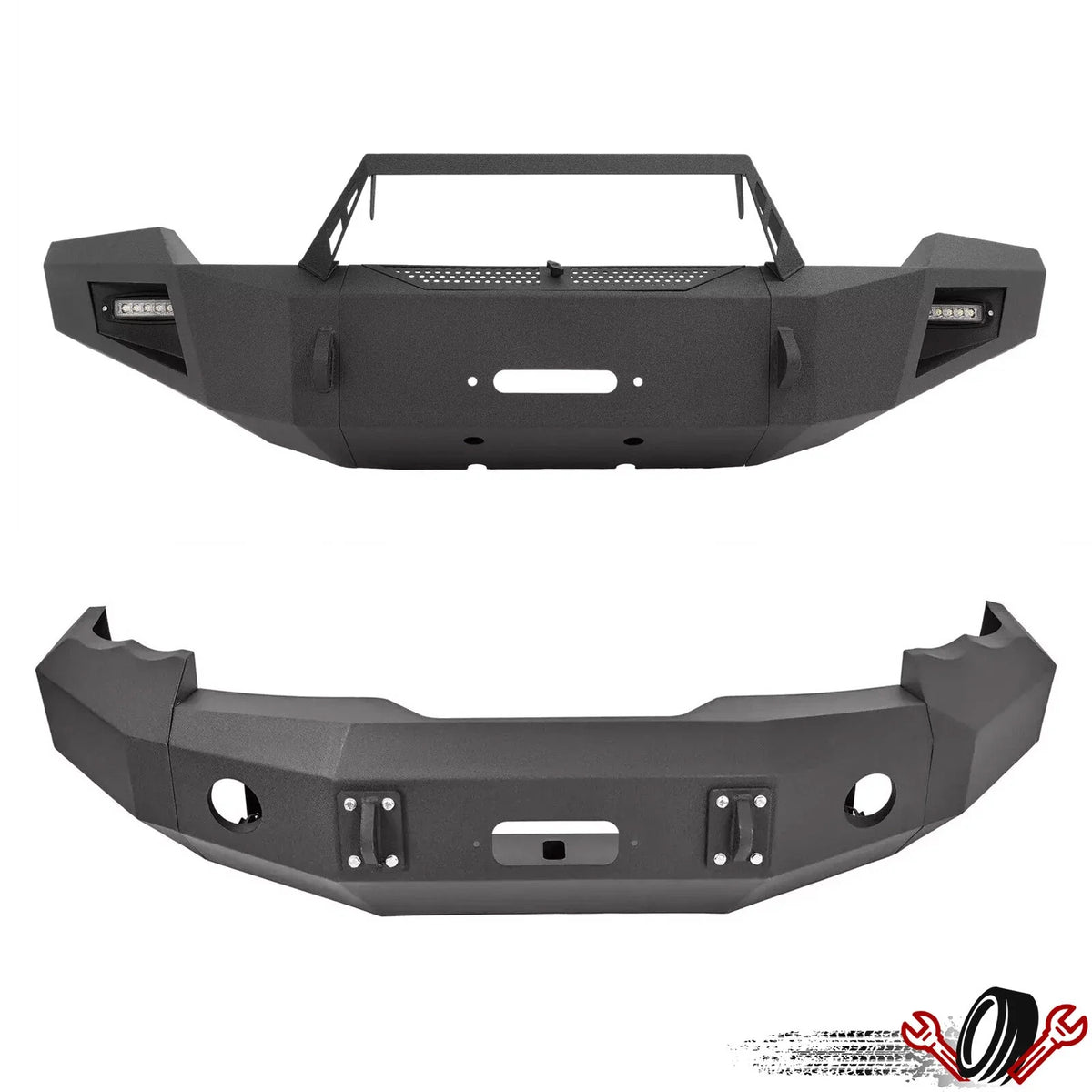 Front Bumper Guard for Dodge Ram 1500 2500 3500 (2002–2005) with Winch Plate LED