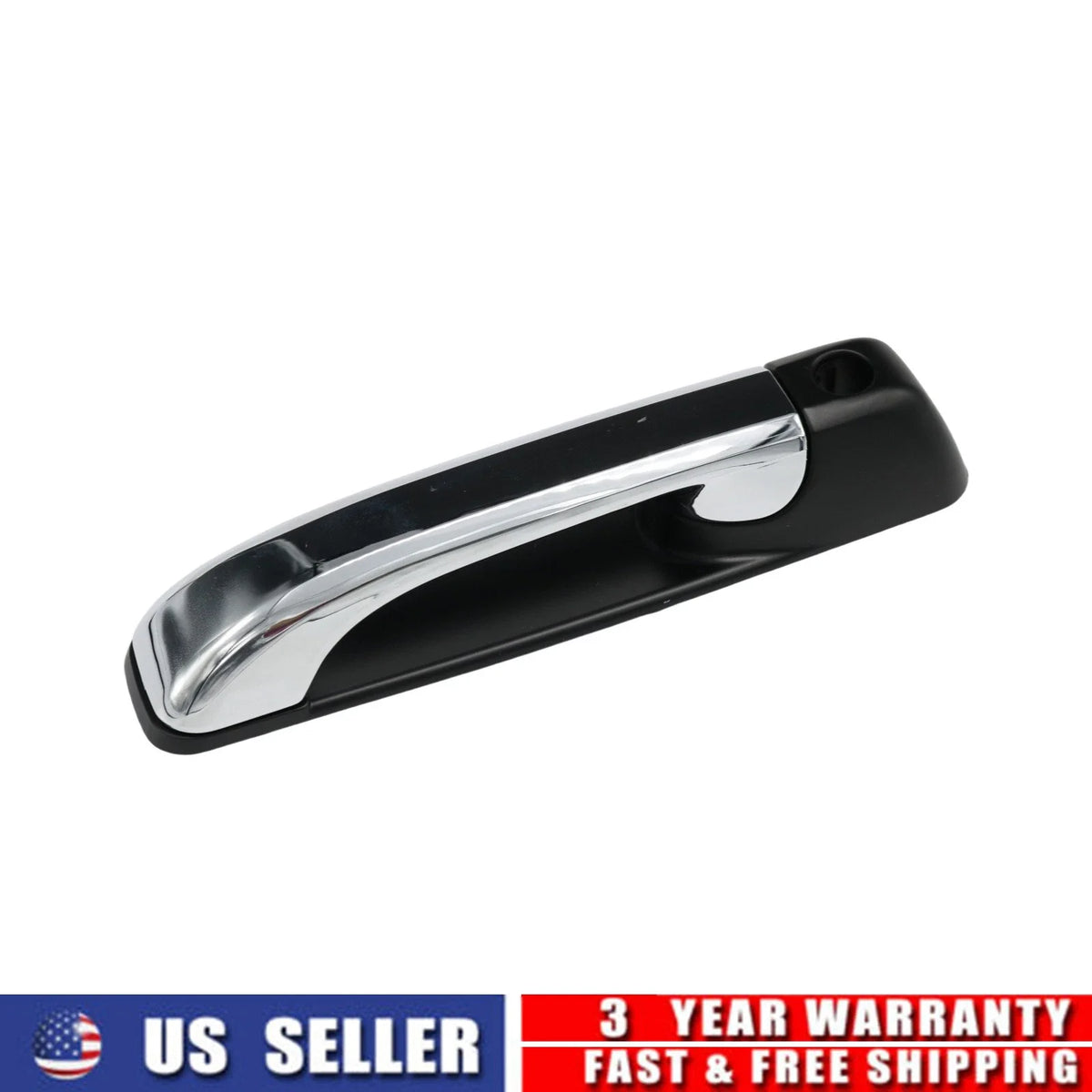 Chrome & Black Exterior Door Handle for Ram (Driver Side, Left)