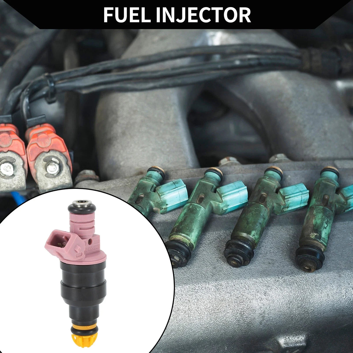 Fuel Injector No.13641703819 for BMW 328i (1996–1999) 2.8L Pink