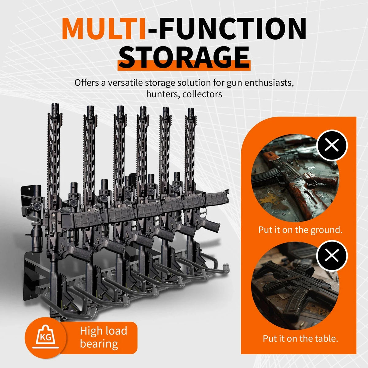 Wall Mount Gun Rack for Carbine Shotgun (Universal)