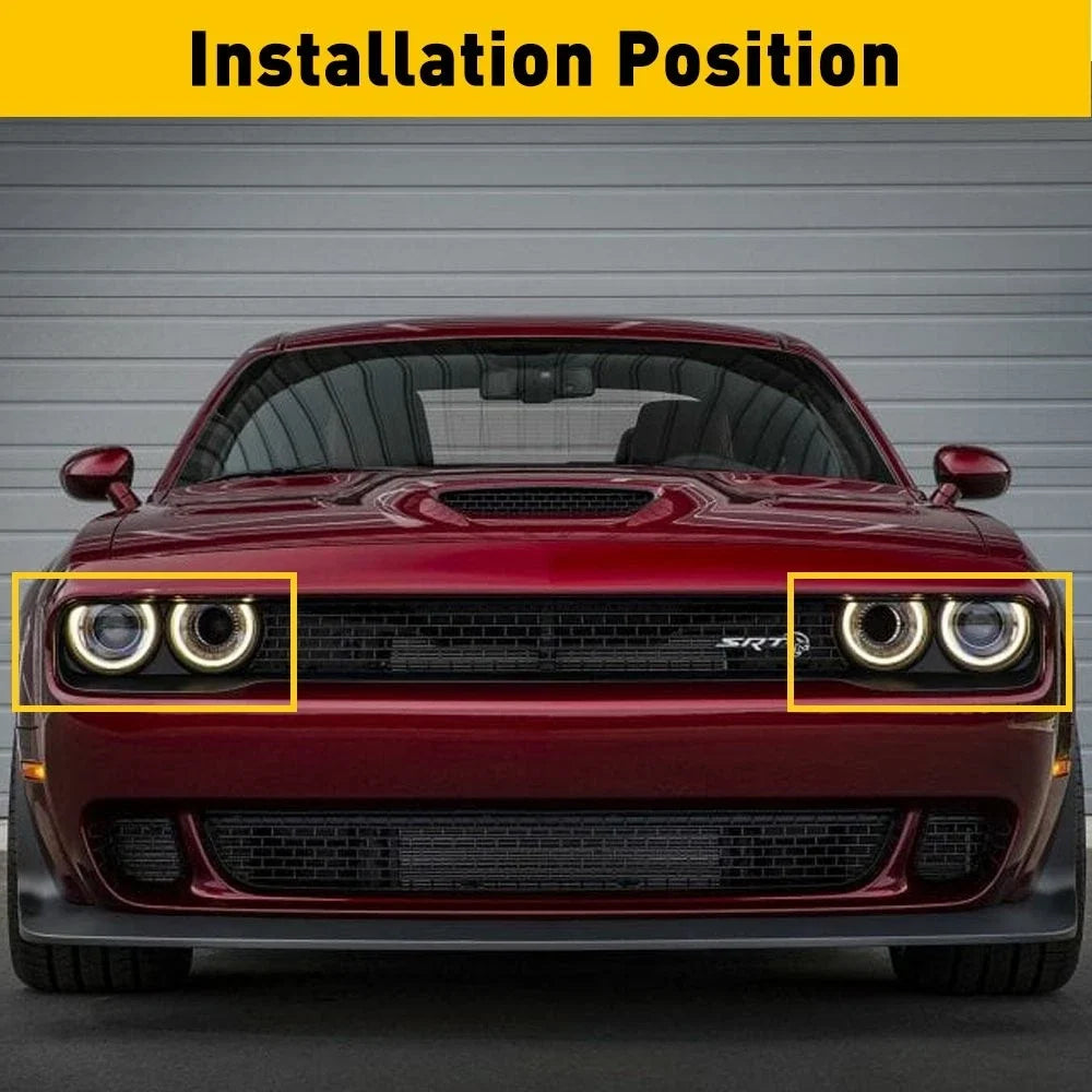 Front Headlight Bezel Trim 2X for Challenger (2015–2021) Dodge