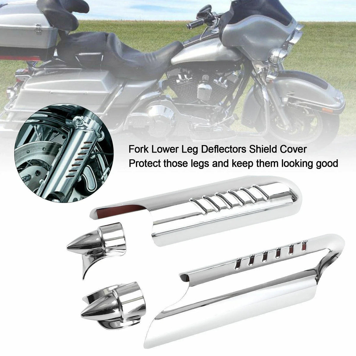 Fork Lower Leg Deflectors Shield Cover for Harley Touring Electra Glide FLHT (2000–2015)