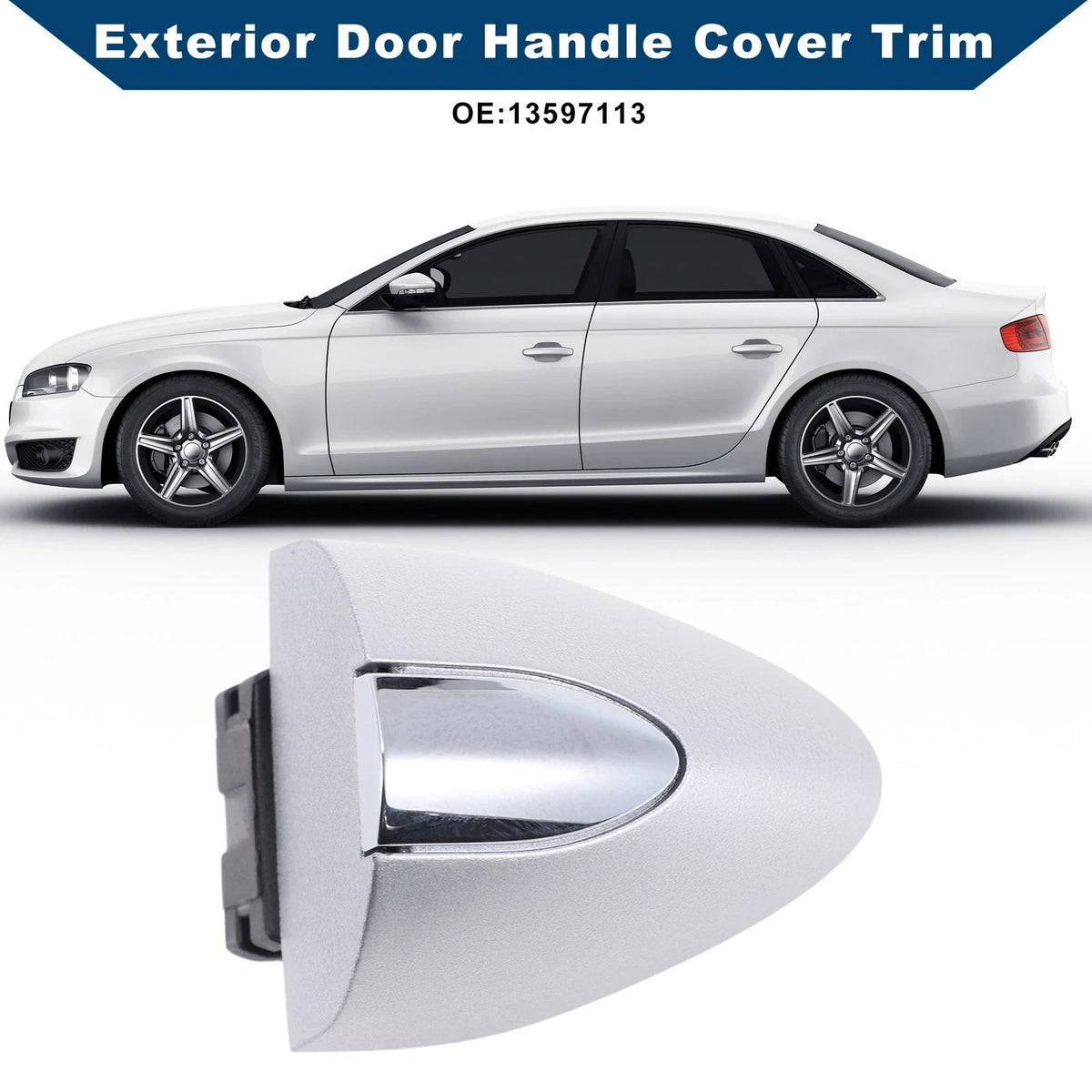 Exterior Door Handle Cover Trim for Buick LaCrosse (2017–2019) Silver Tone