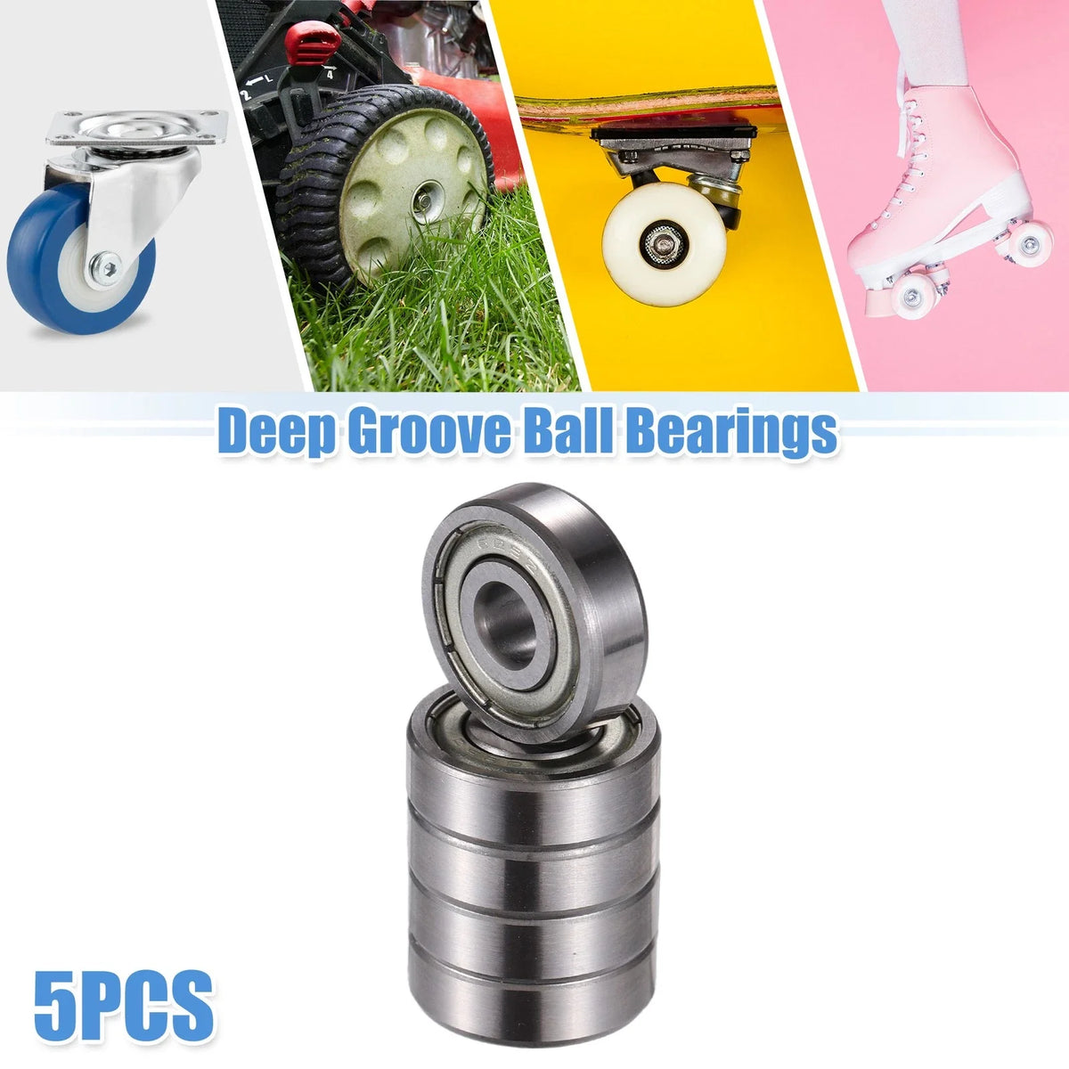 5 Pcs 625ZZ Deep Groove Ball Bearings for Various Models (5x16x5mm)