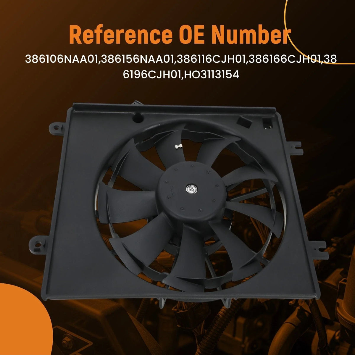 Electric Engine Cooling Fan 7 Blade for Honda Accord LX 1.5L Turbo (2023–2024)