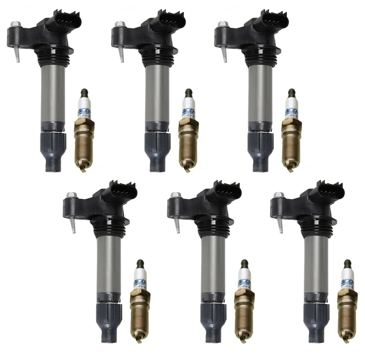 Set of 6 Ignition Coils & 6 Spark Plugs for Buick Chevy GMC Saab V6 (OE)