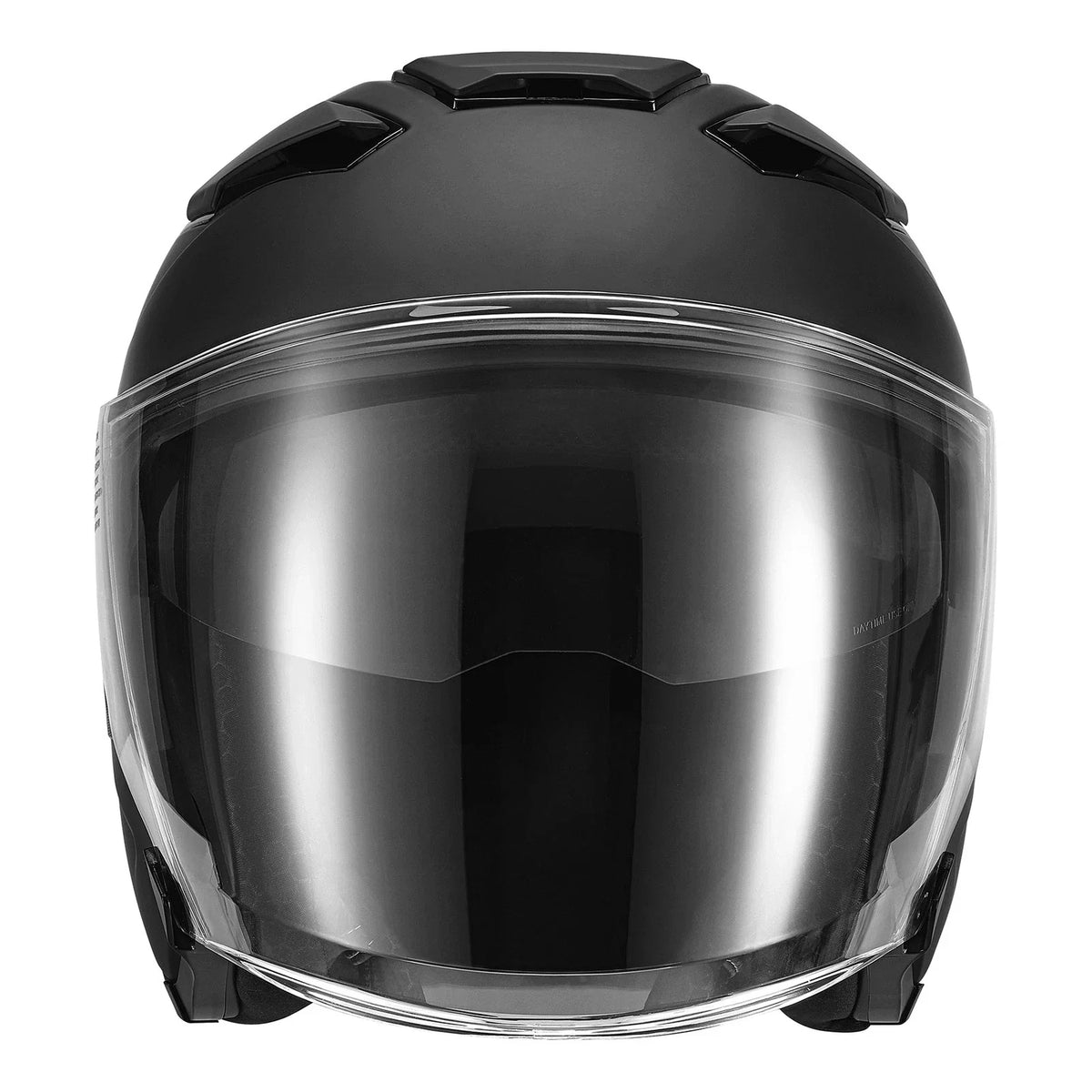 Motorcycle Open Face Helmet - Black, DOT 3/4, Dual Visor (Sizes S/M/L/XL)