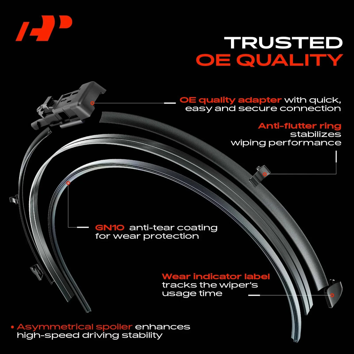 Windshield Wiper Blades Set for 2024 Honda Prologue - 2 Pieces