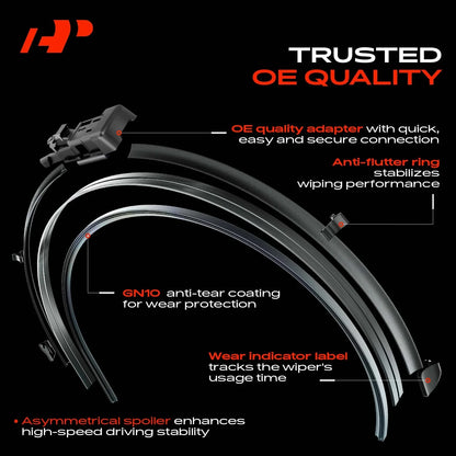 Windshield Wiper Blades Set for 2024 Honda Prologue - 2 Pieces