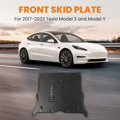 Black Front Skid Plate for Tesla Model 3 Under Engine Guard 2017-2023
