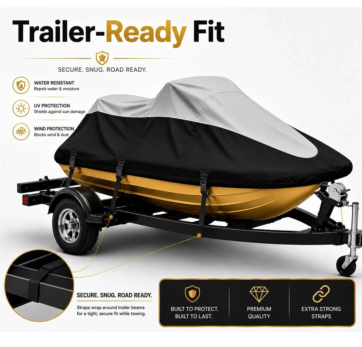 Jet Ski Cover for Sea-Doo GTI (2017–2018) Heavy-Duty Trailerable
