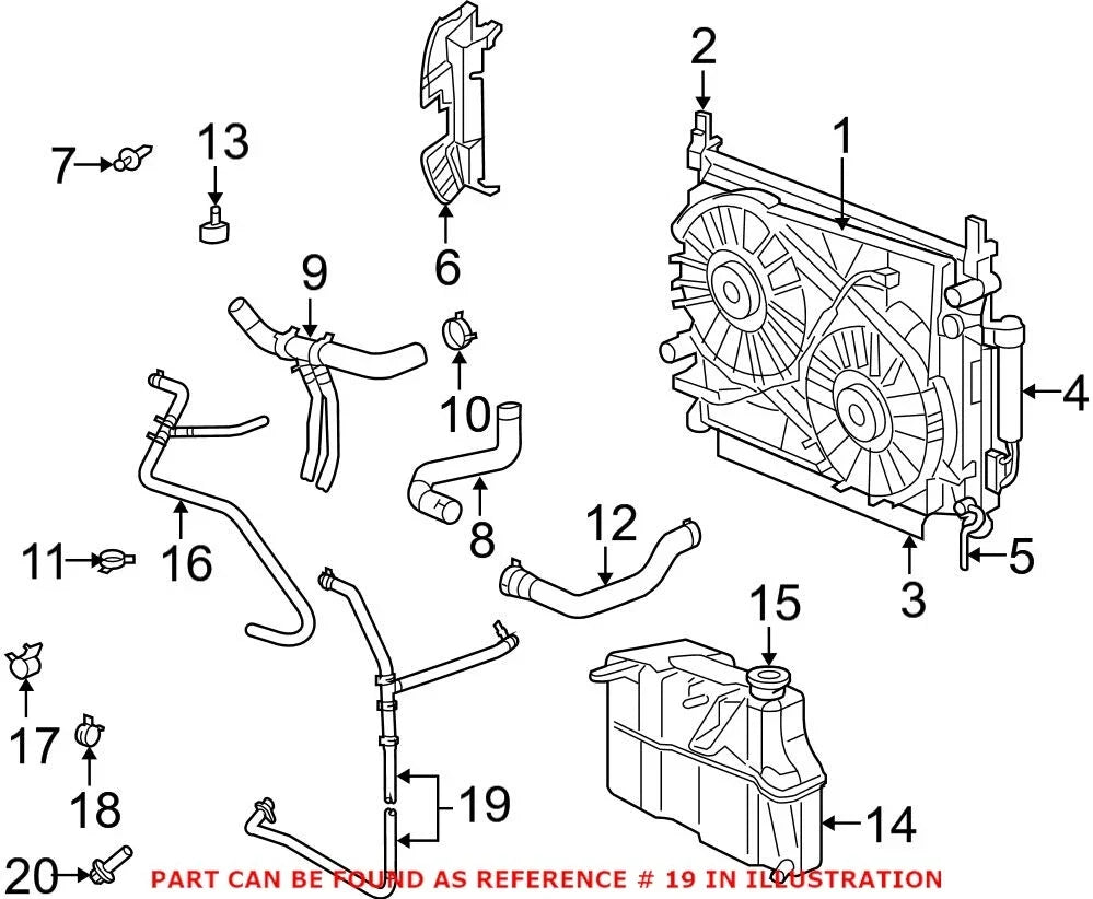 Front HVAC Heater Hose for Chrysler Charger Dodge (2006–2010) 55038120AA