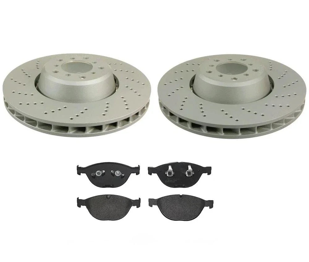 Front Brake Kit 374mm Disc Rotors Low-Met Pads for BMW E60 M5 E63 E64 M6 (2005–2010)