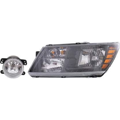 Headlight Kit 2pc for Dodge Journey (2014–2020) Left Black Trim