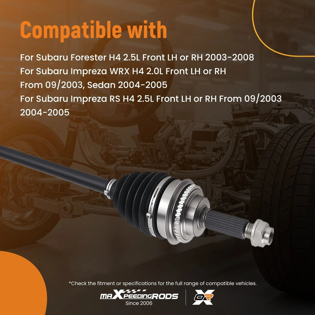 CV Axles Front Pair for AWD Subaru Forester (2003-2008) & Impreza (2004-2007)