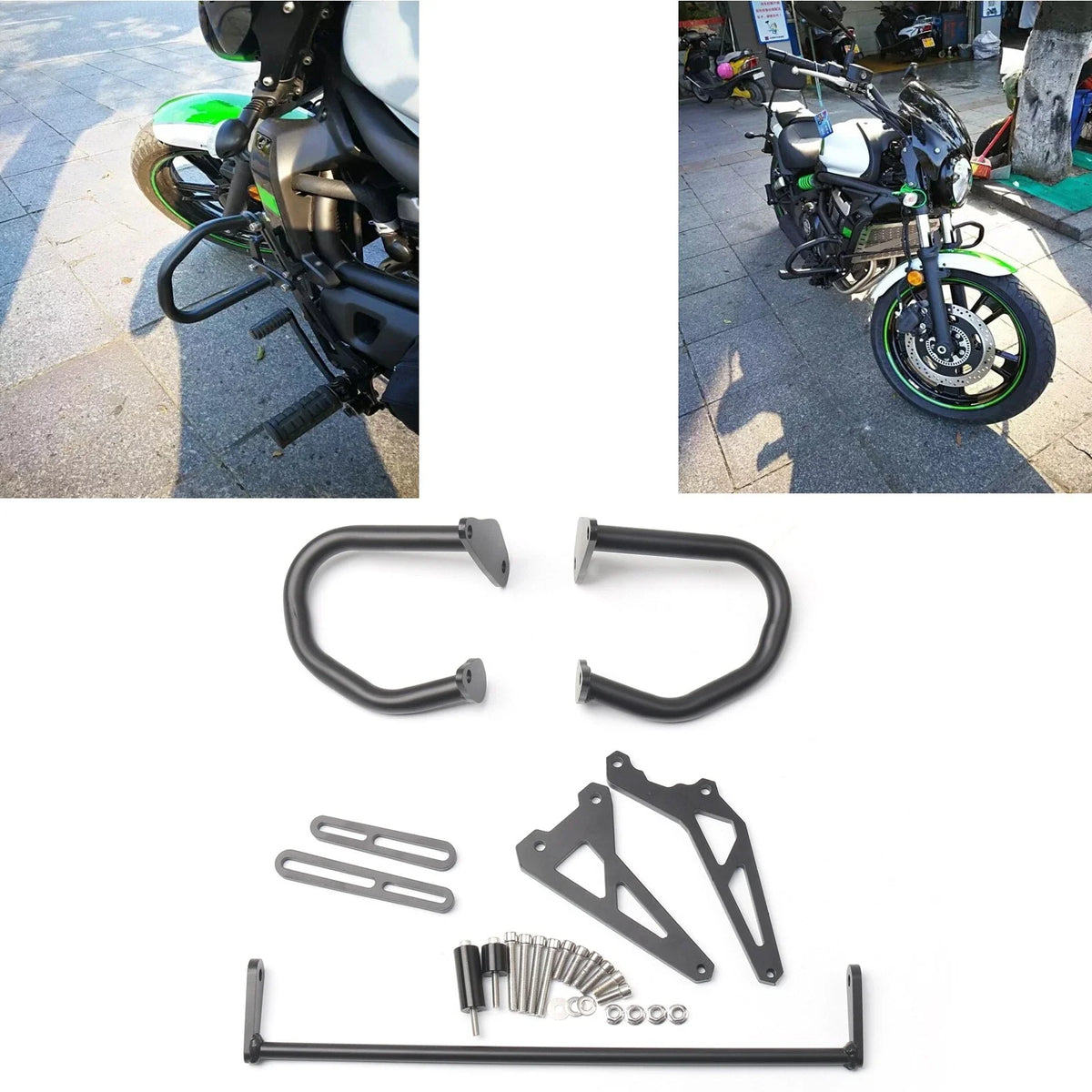 Crash Bars Engine Guard in Black for Kawasaki VN650 (2015 to 2022)