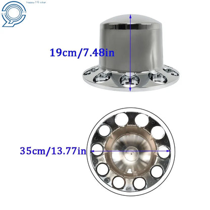 4-Piece Chrome Rear Axle Cover Set with Hub Caps for Semi Truck