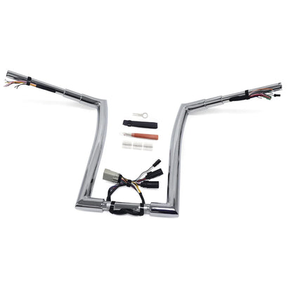 Prewired Chrome Handlebar 16" for Harley Road Glide 2008-2013