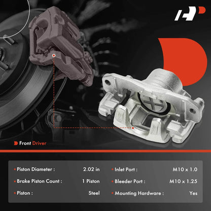 Front Left Brake Caliper for Honda Big Red 700 (2009-2013) with Bracket