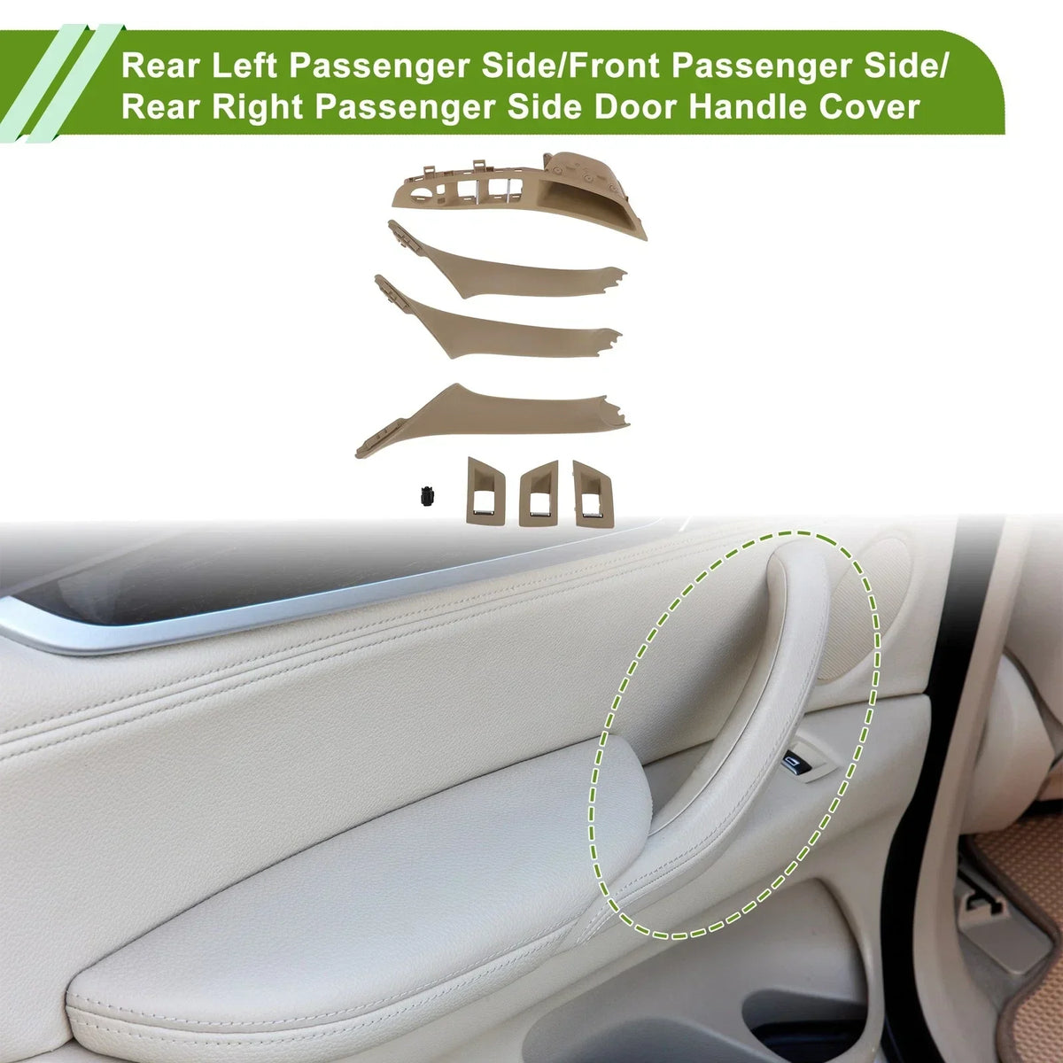 Door Handle Trim Cover Beige for BMW 5 Series (2011-2016)