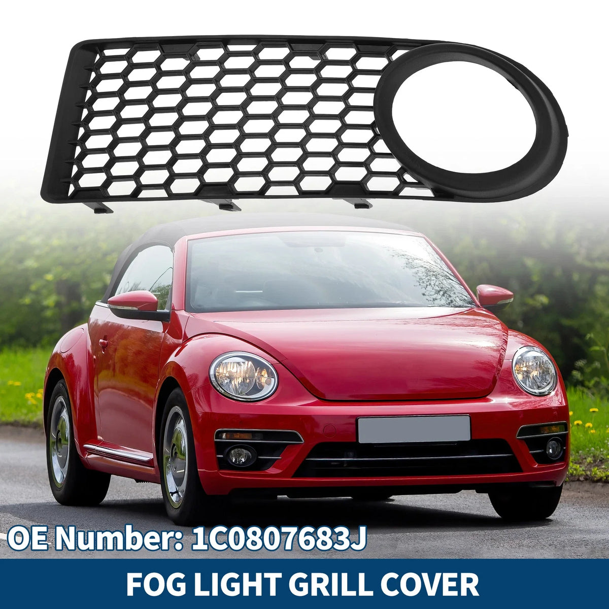 1pc Fog Light Grill for Volkswagen Beetle (2006–2010) No. 1C0807683J