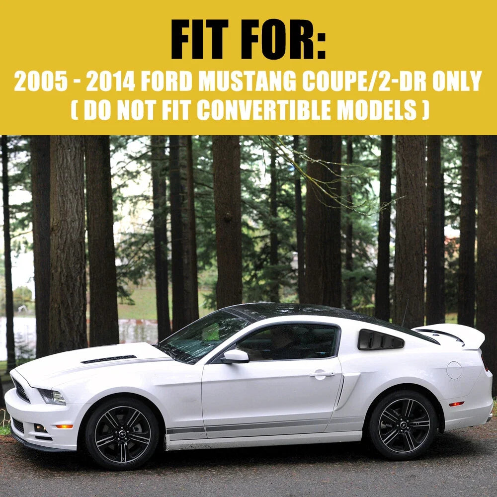 Side Window Louvers for Ford Mustang GT (2005–2014) Rear