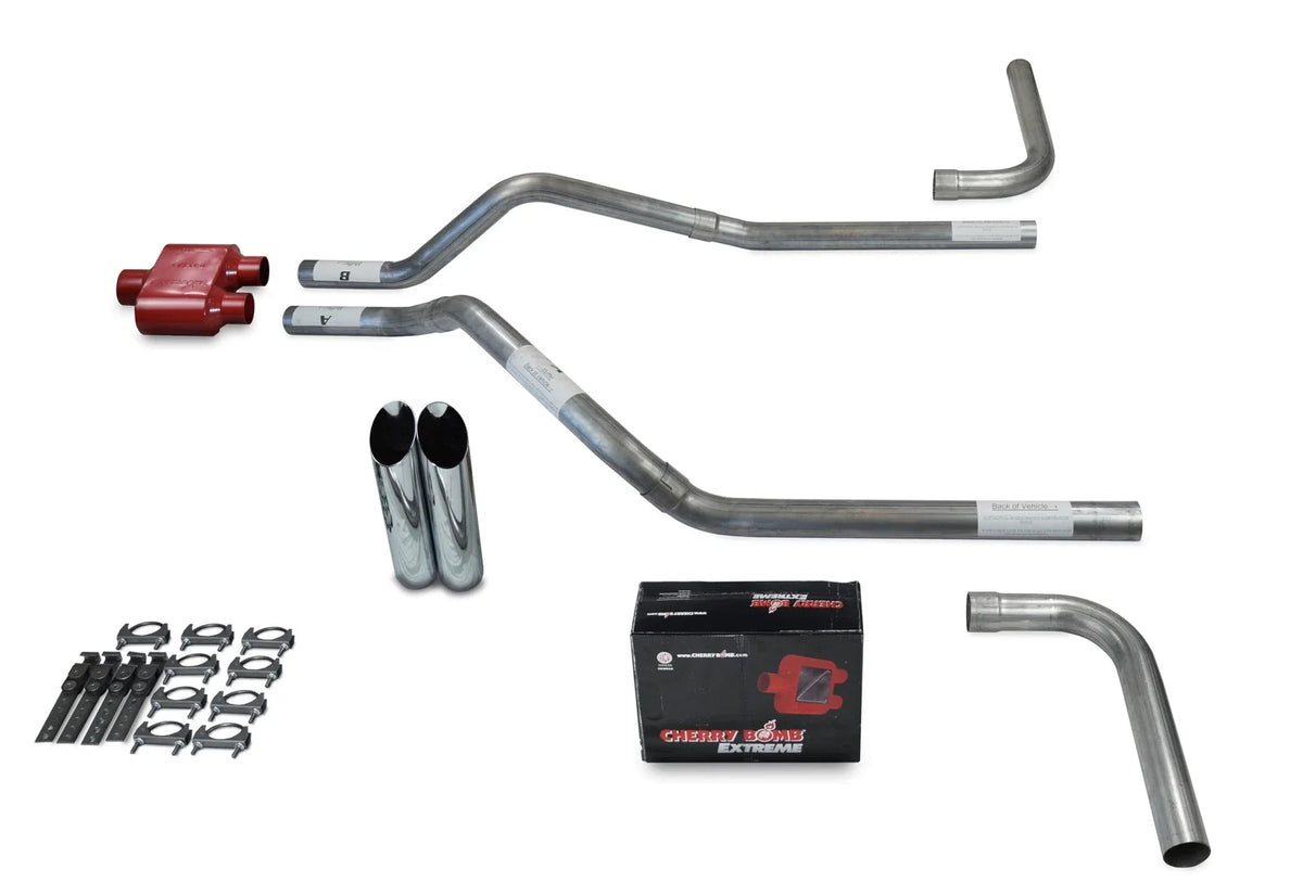 Dual Exhaust Kit for Chevy Blazer (1992–1994) - 2.5" Slash Tip