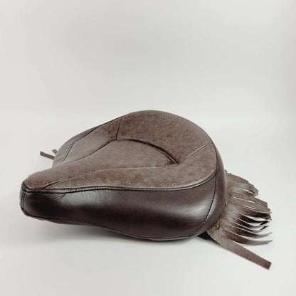 Custom Brown Studded Ostrich Police Solo Seat for Harley-Davidson (1997–2008)