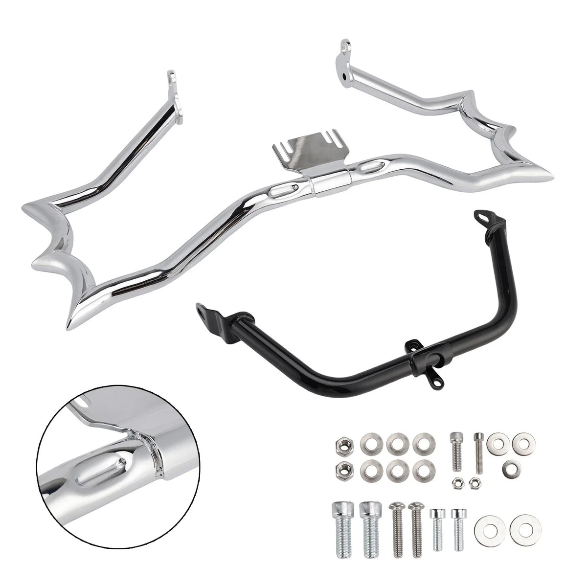 Engine Guard Crash Bar & Fairing Bracket Kit Chrome for Harley Touring Road King (2014–2023)