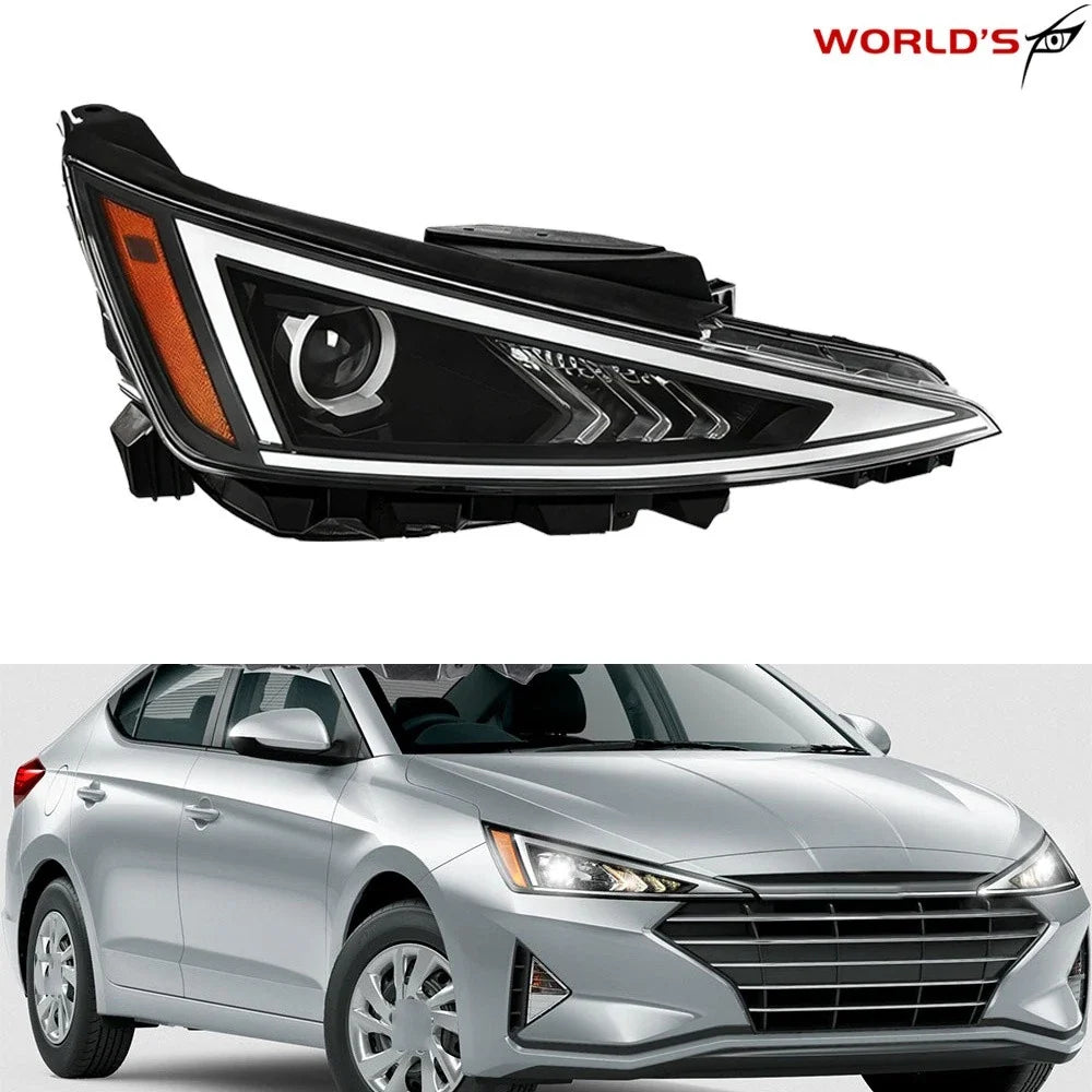 Projector Headlight for Hyundai Elantra (2019–2020) Right Black Housing