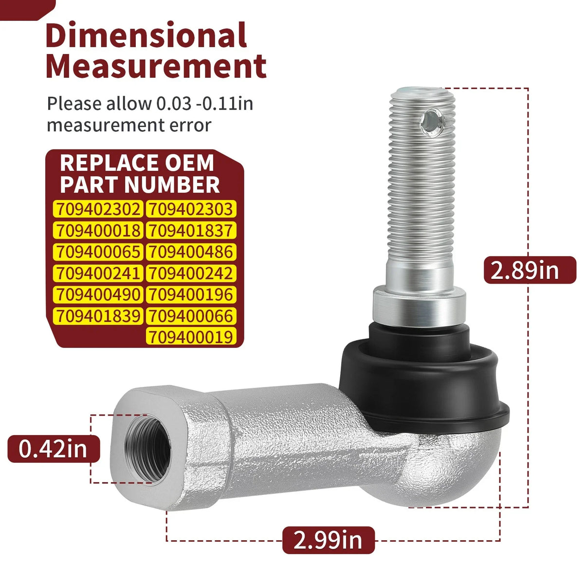 Tie Rod Ends (2) for 2012-2015 Can Am Outlander 800R Models