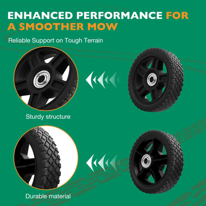6" Plastic Wheel Set - 2 Pieces for Craftsman Mower