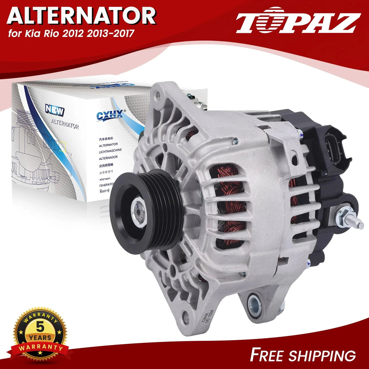 Alternator for Kia Rio (2012–2017) 12V 110A 6-Groove