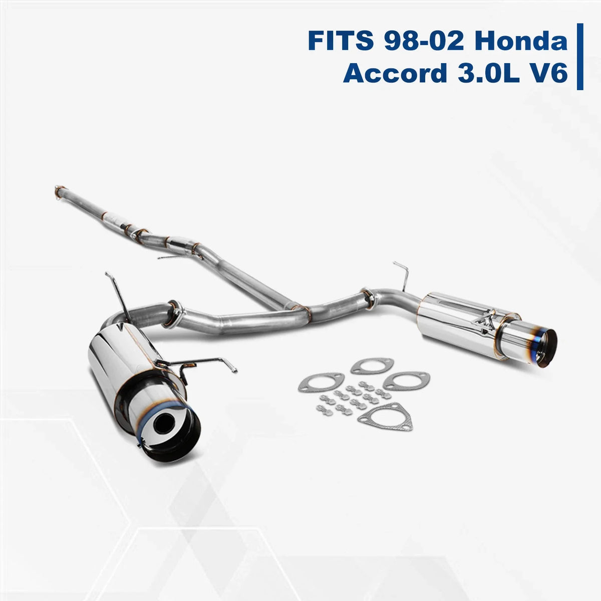 1998–2002 Honda Accord 3.0L Catback Exhaust - Dual 4.5" Burnt Tip