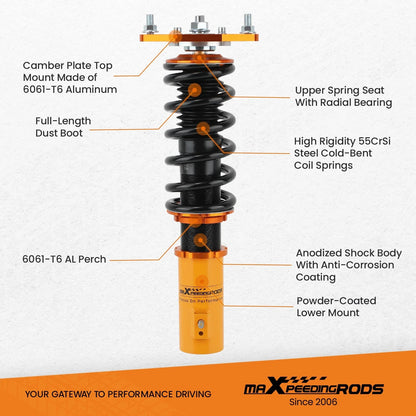 Lower Adjustable Coilovers Kit for Mitsubishi Lancer Mirage (2002-2006)