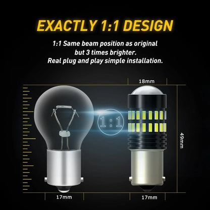 2X 1156 7506 LED Reverse Backup Light Bulbs for