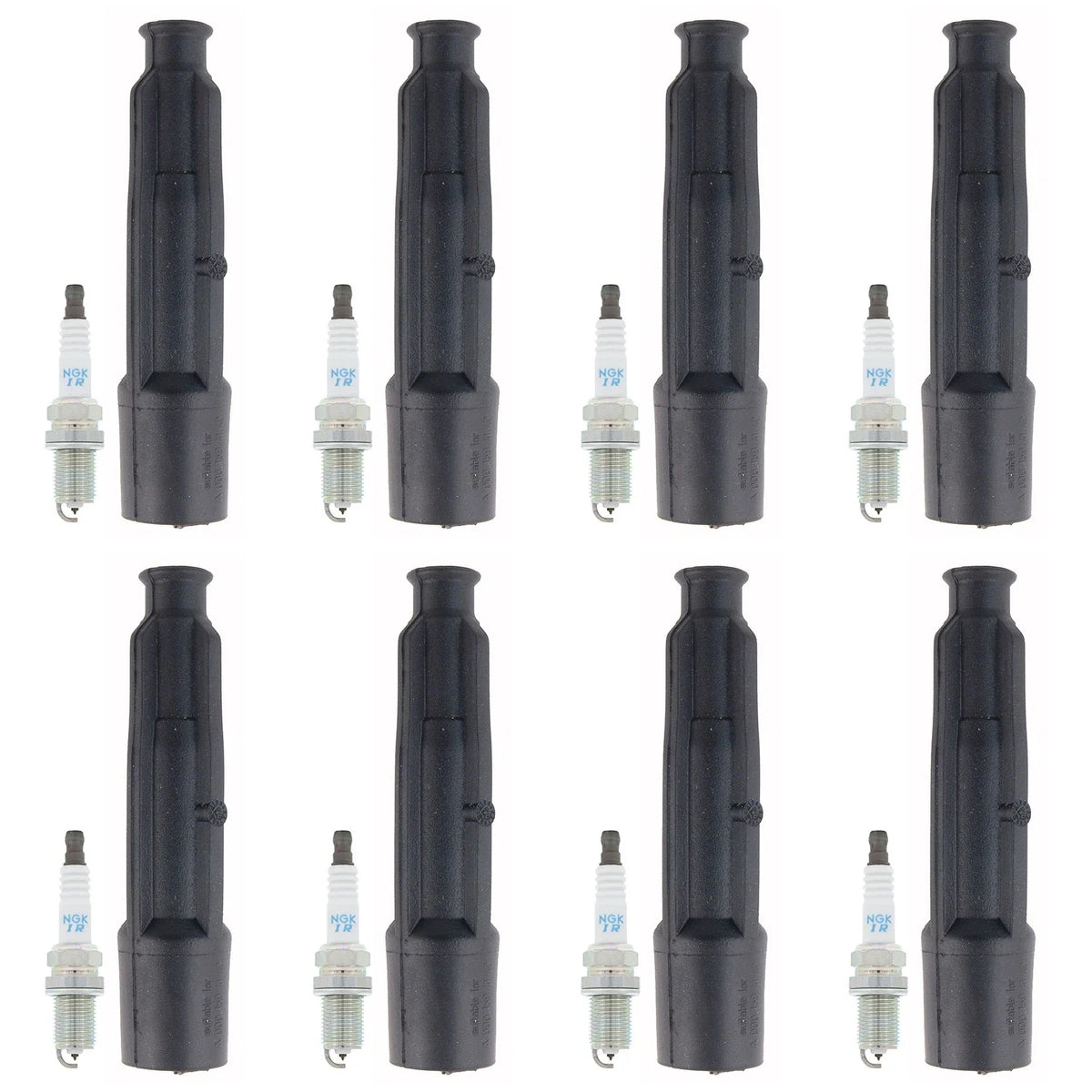 Set of 8 NGK Laser Iridium Spark Plugs & Coil Boots for W140 CL500 S420 SL500
