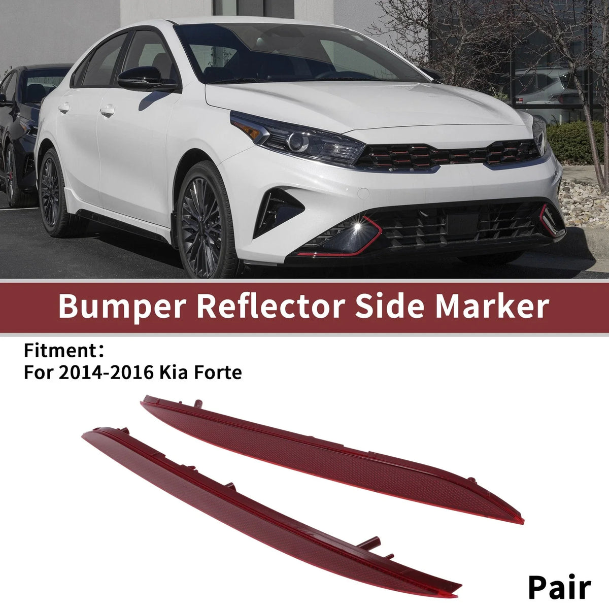 1 Pair Rear Bumper Reflectors for Kia Forte (No. 92406A7000)
