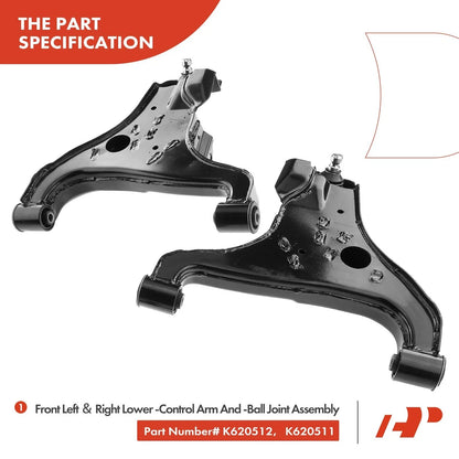 Control Arm & Ball Joint Assembly - 12 Pieces for Infiniti QX56 2004-2010