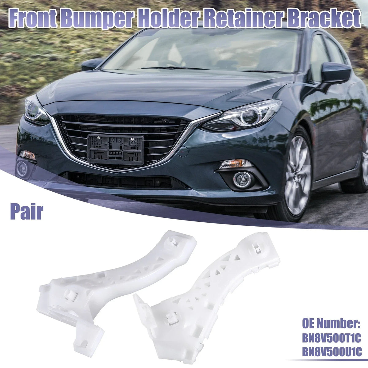 2X Front Left Right Bumper Mounting Support Bracket for Mazda 3 (2004–2006)