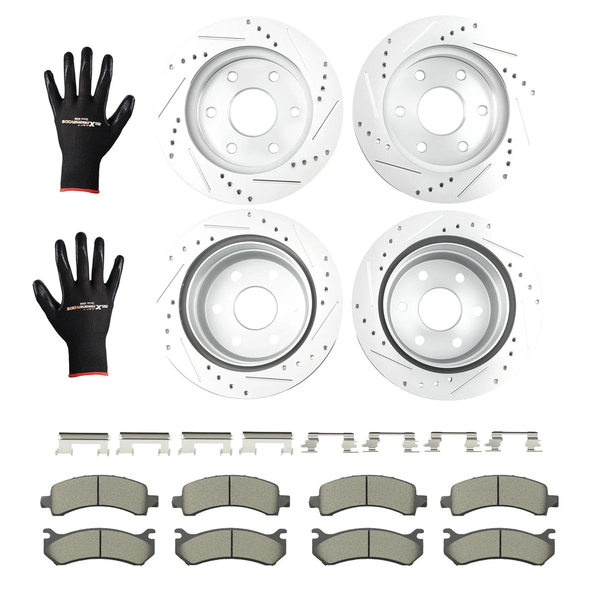Front Rear Brake Rotors + Brake Pads for GMC Savana 1500/Yukon XL 1500 (2002–2006)