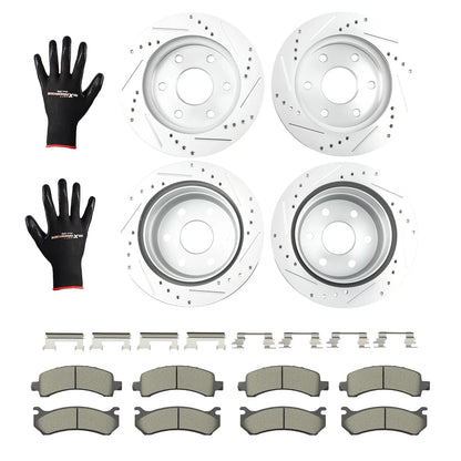 Front Rear Brake Rotors + Brake Pads for GMC Savana 1500/Yukon XL 1500 (2002–2006)