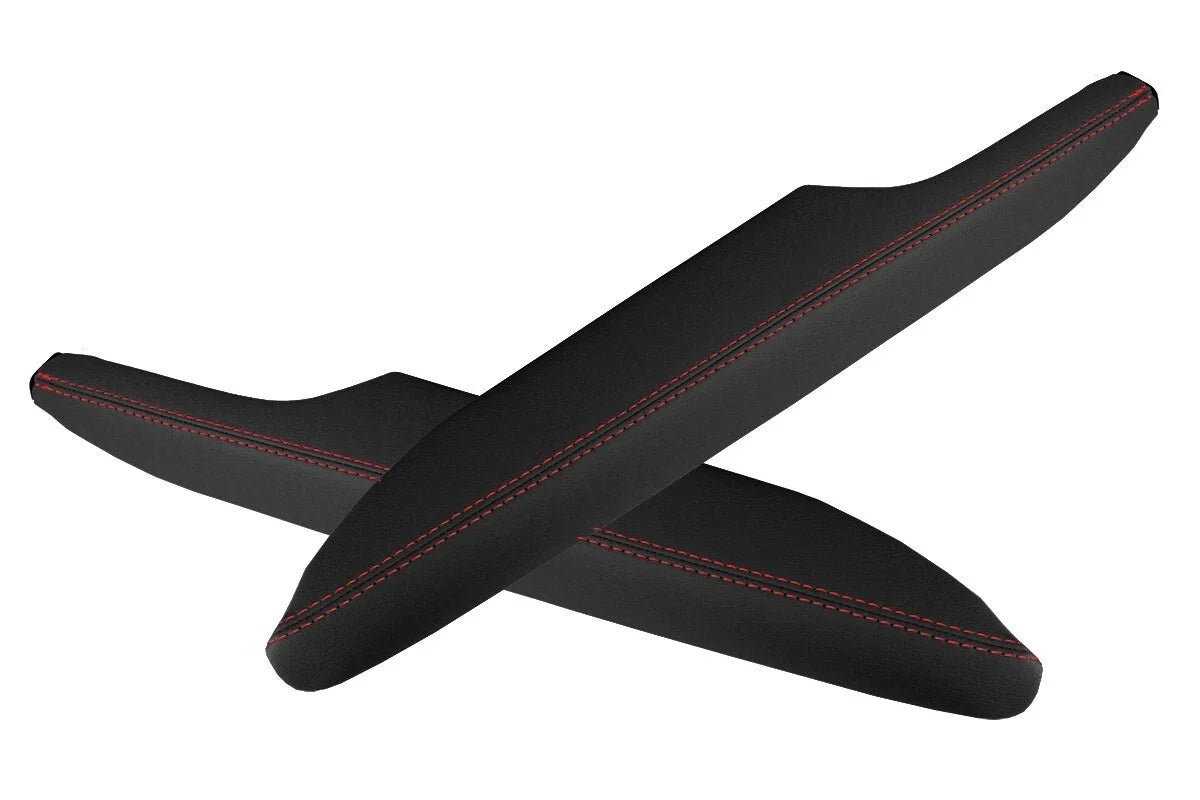 Armrest Door Panel Cover Leather for Toyota Solara Coupe (2004–2008) Red Stitch