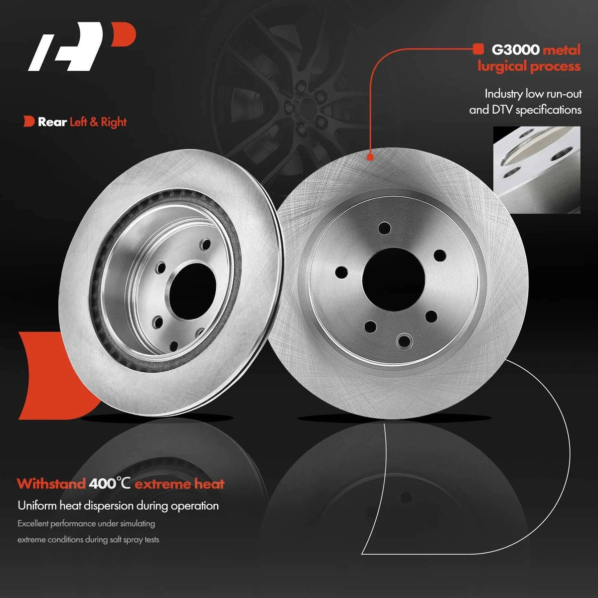 Disc Brake Rotors & Pads for 2009–2014 Nissan Maxima