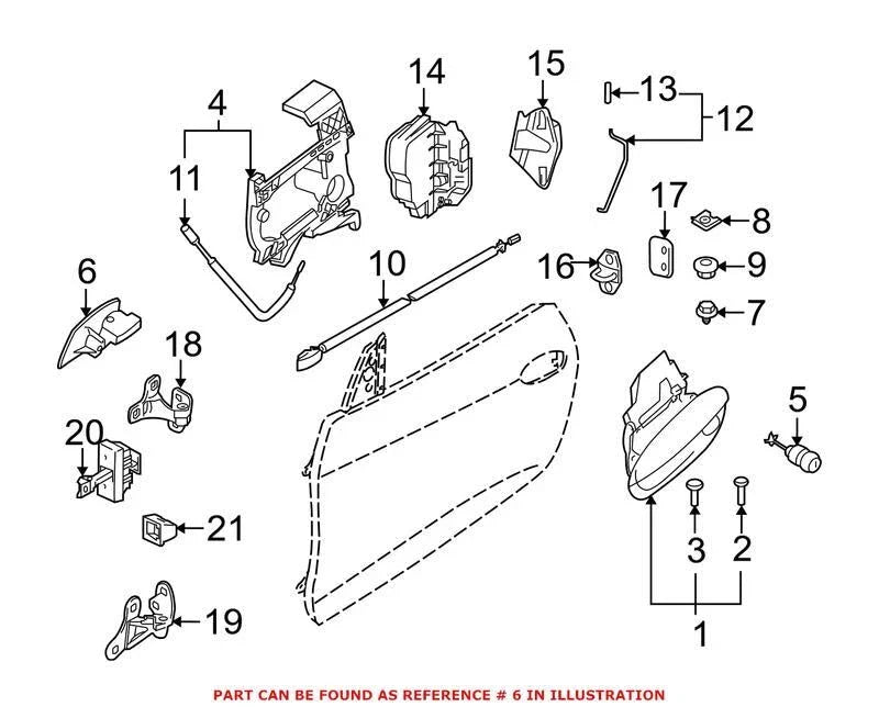 Genuine OEM Front Passenger Right Inner Door Handle for BMW Z4 (2003–2008)