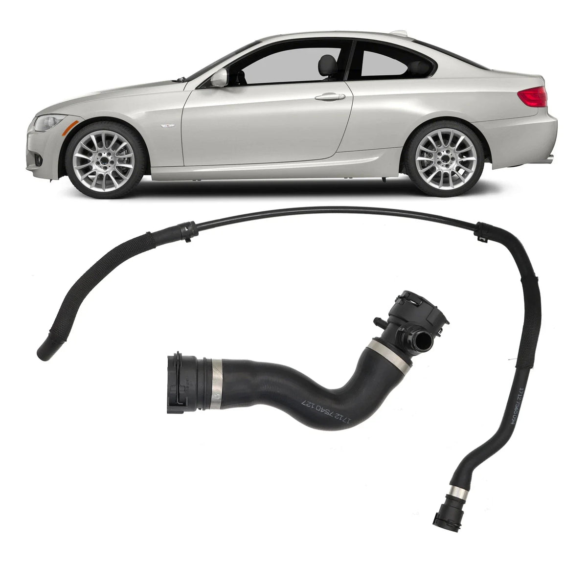 Upper Radiator Coolant Hose & Vent Hose Kit for BMW 135i 335i X1 (2008–2013)