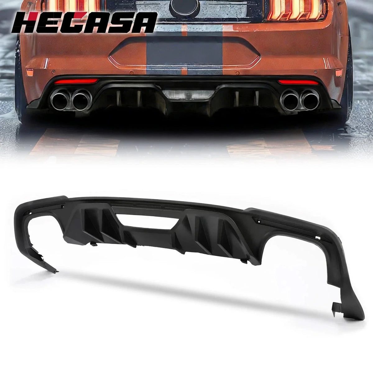 Lower Black Bumper Diffuser for Ford Mustang (2018-2023)