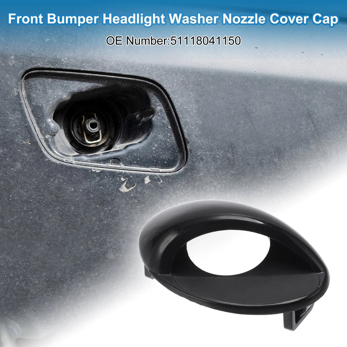Front Right Headlight Washer Nozzle Cap for BMW M3 (2008–2013) Unpainted Black