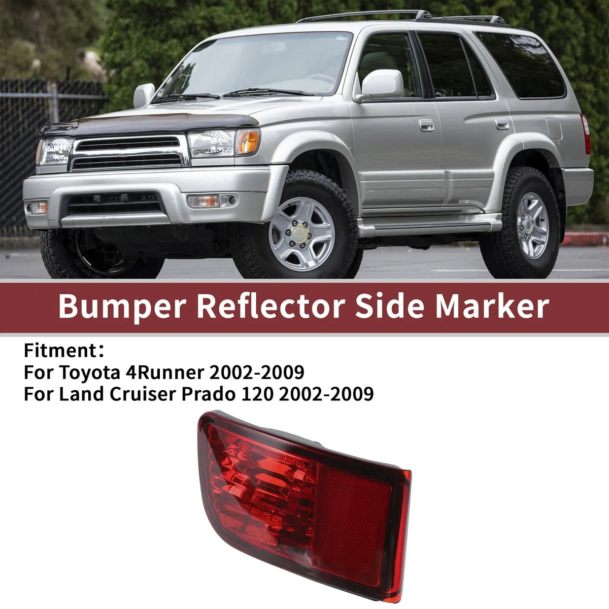 Rear Left Side Bumper Reflector for Toyota 4Runner (2010–2023)