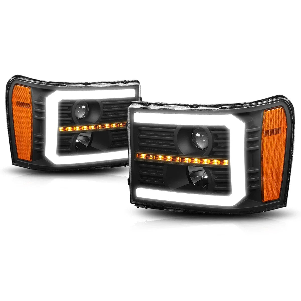 LED DRL Sequential Signal Projector Headlight for Sierra (2007–2014)